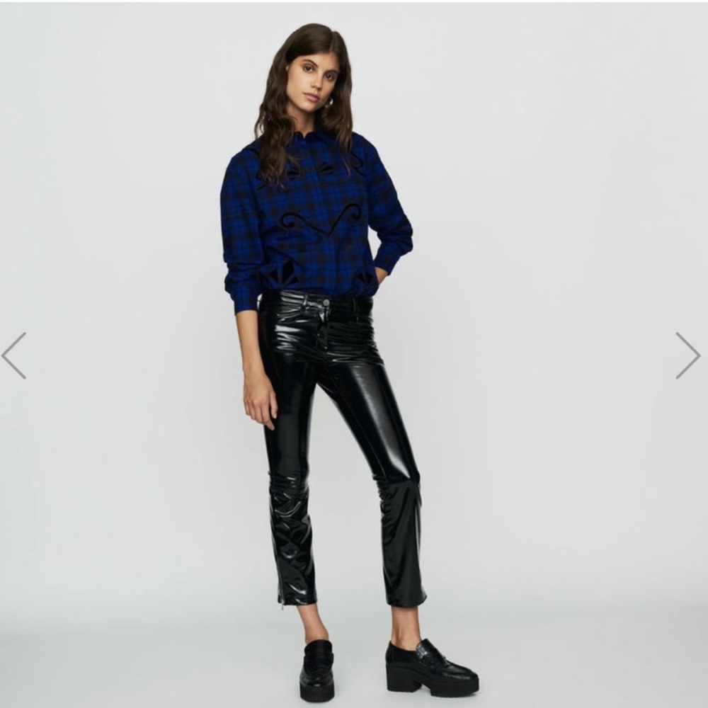 MAJE xs Patent Cigarette Skai Pant NWT